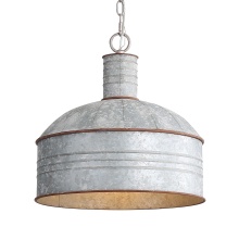 Golden 8801-M1L AGV-GV - Wry Lighting Tinsmith 1-light Pendant in Aged Galvanized Steel